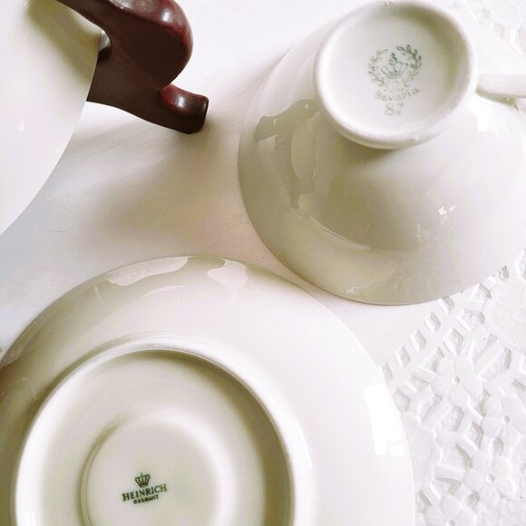 HEINRICH Germany Cup Saucer Plate Mixed Collection Wunsiedel Bavaria Porcelain - Picture 10 of 15